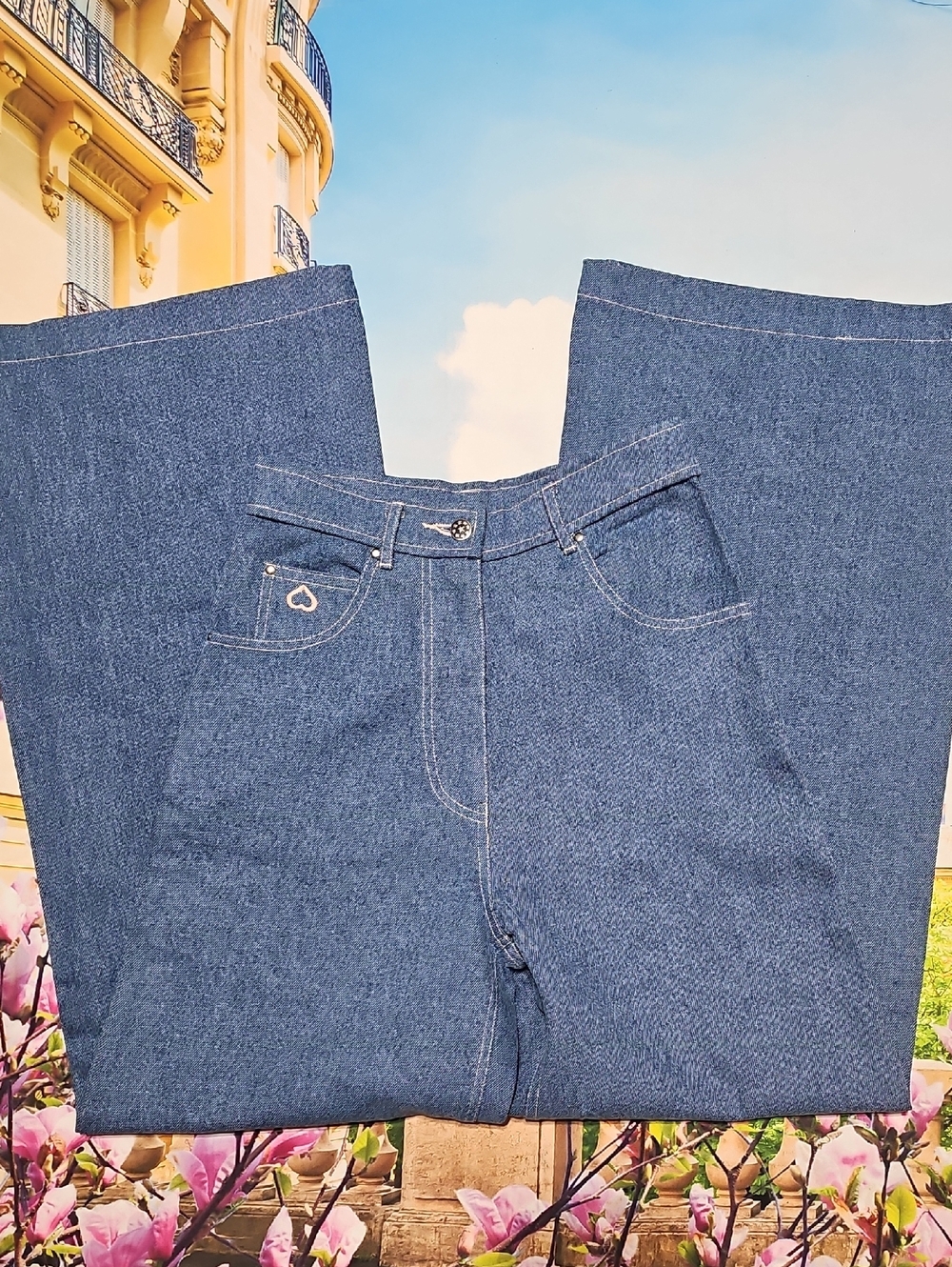 Samantha Pleet High Wasisted Wide Leg Blue Jeans Size 27 New